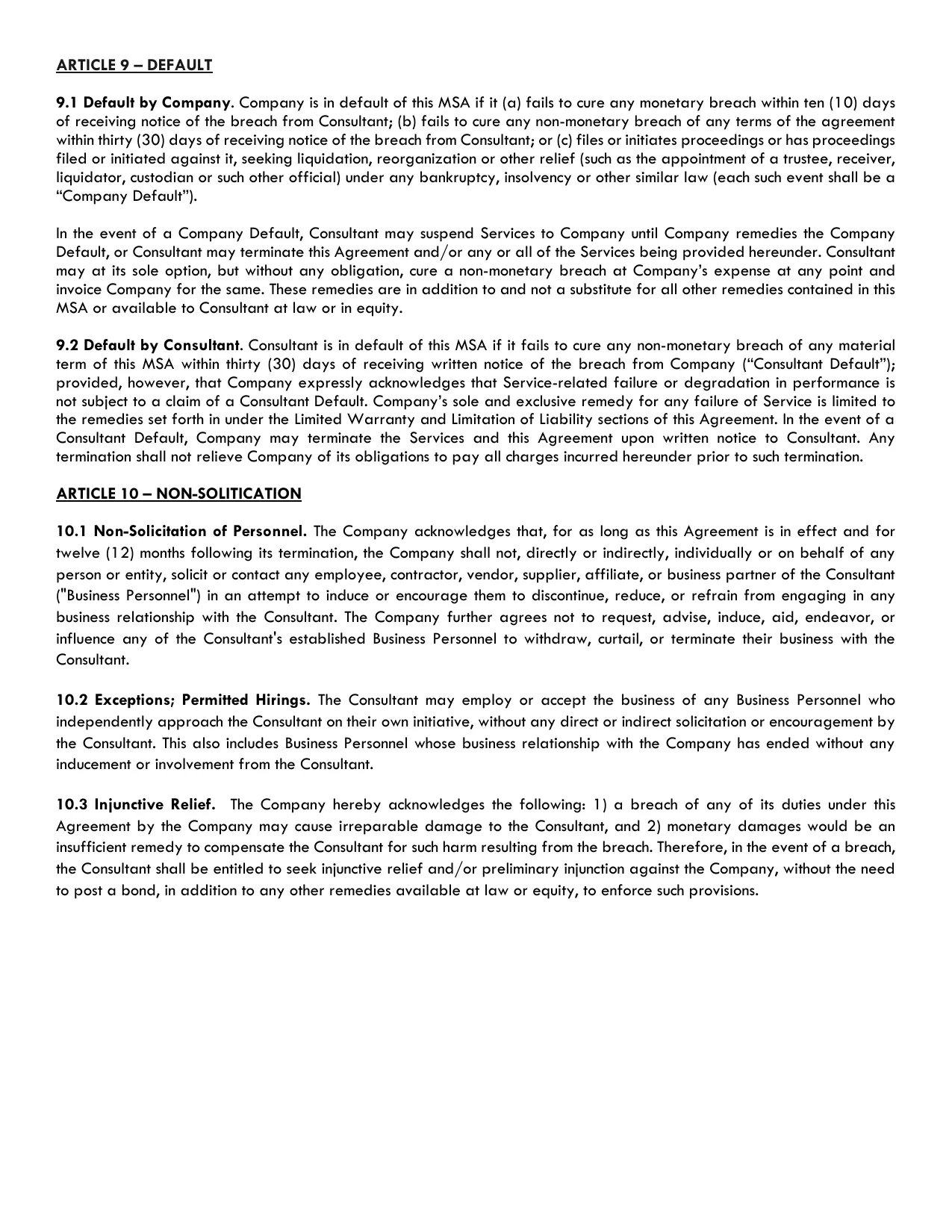Master Service Agreement, page 8 of 11