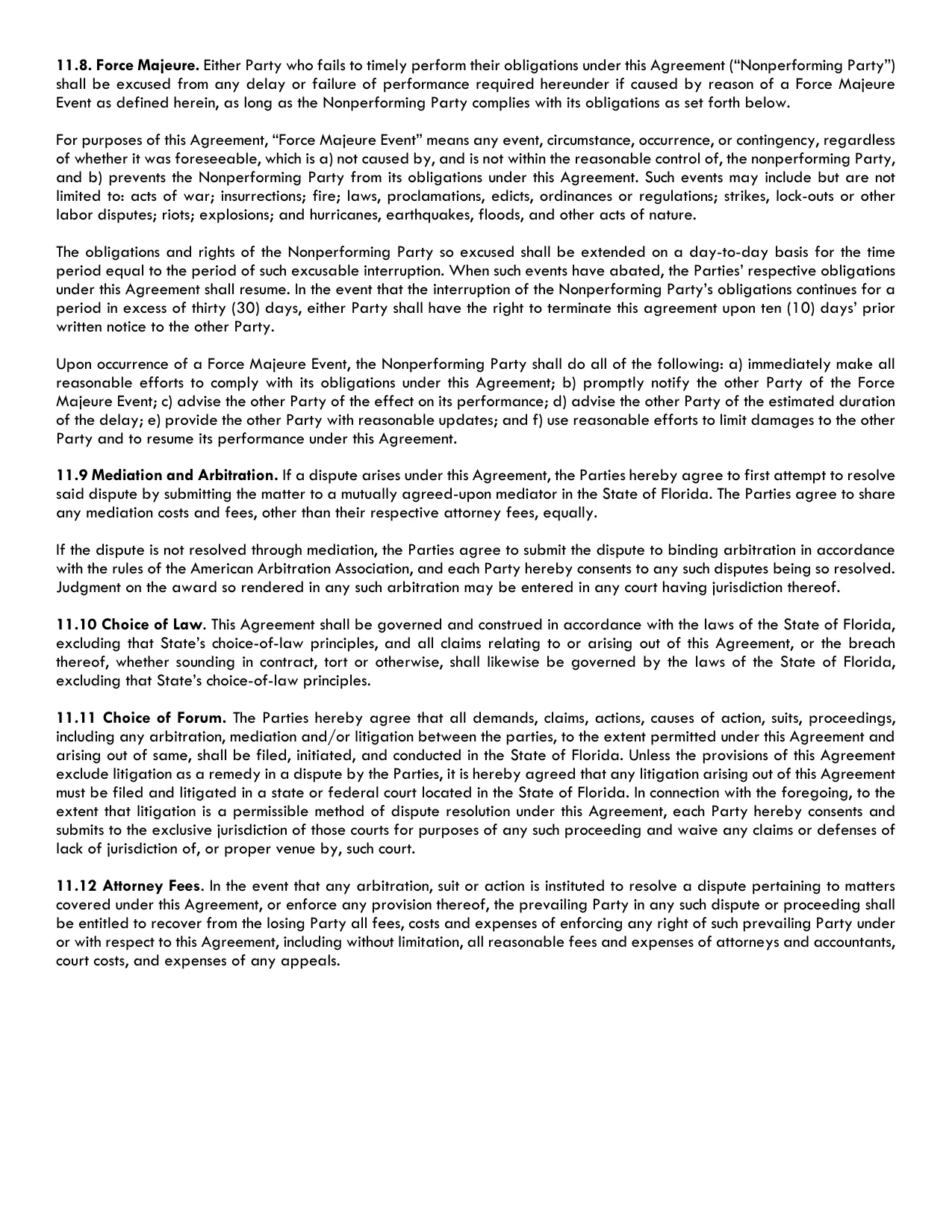 Master Service Agreement, page 10 of 11